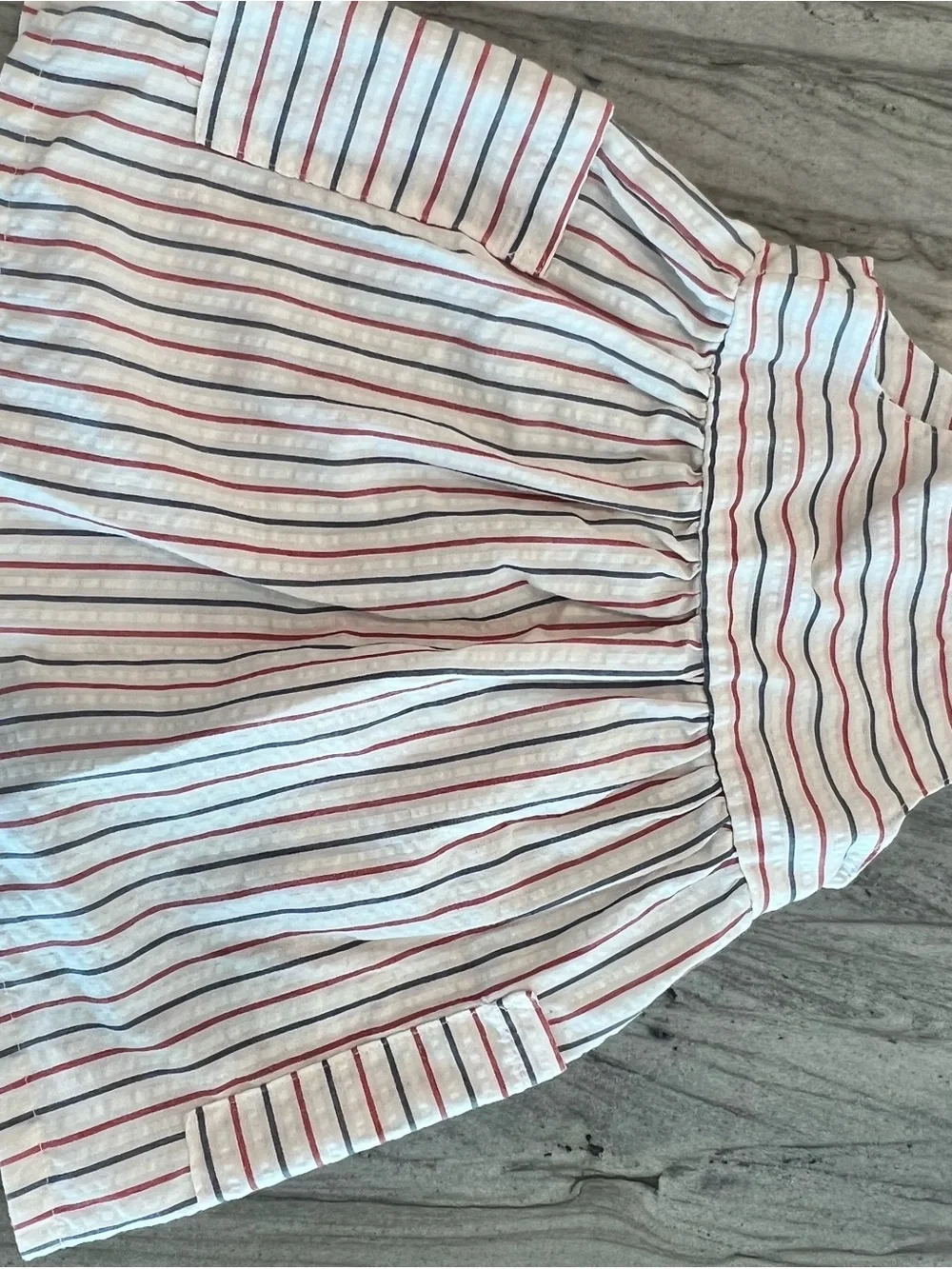 Carter's White Dress with Red and Navy Stripes